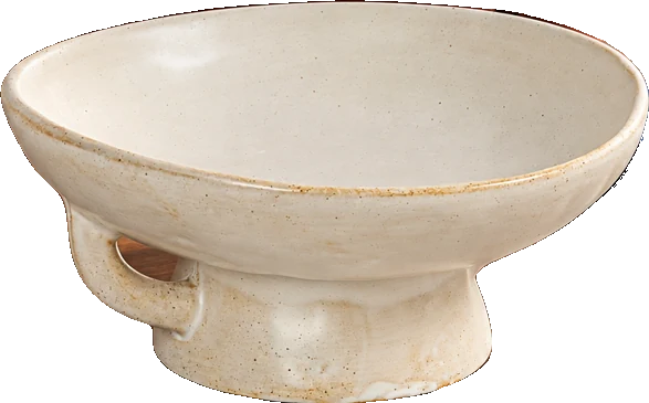 Stoneware pedestal bowl