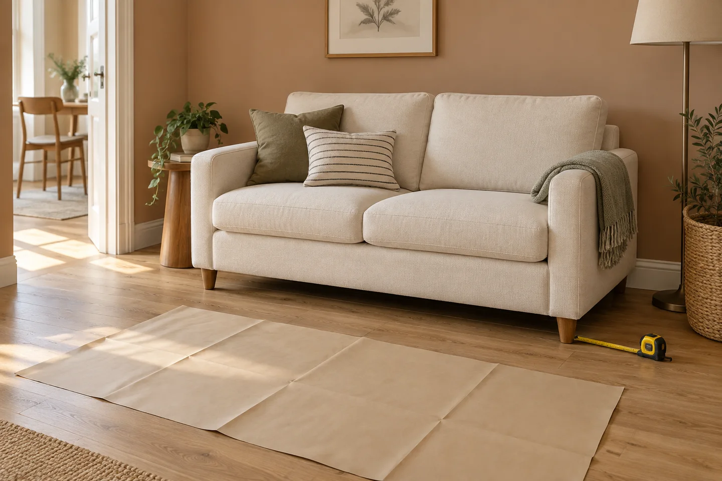 room concept illustrating what to measure before choosing a sofa.
